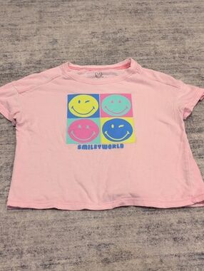 SmileyWorld Pink Graphic Short Sleeve Tee